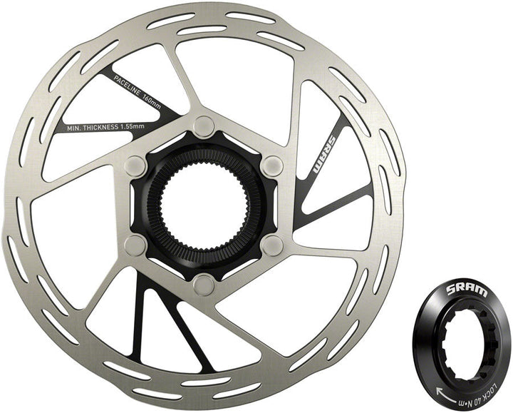 SRAM Paceline Disc Brake Rotor - 160mm Center Lock 1.85mm Includes Internal Tooled Lockring