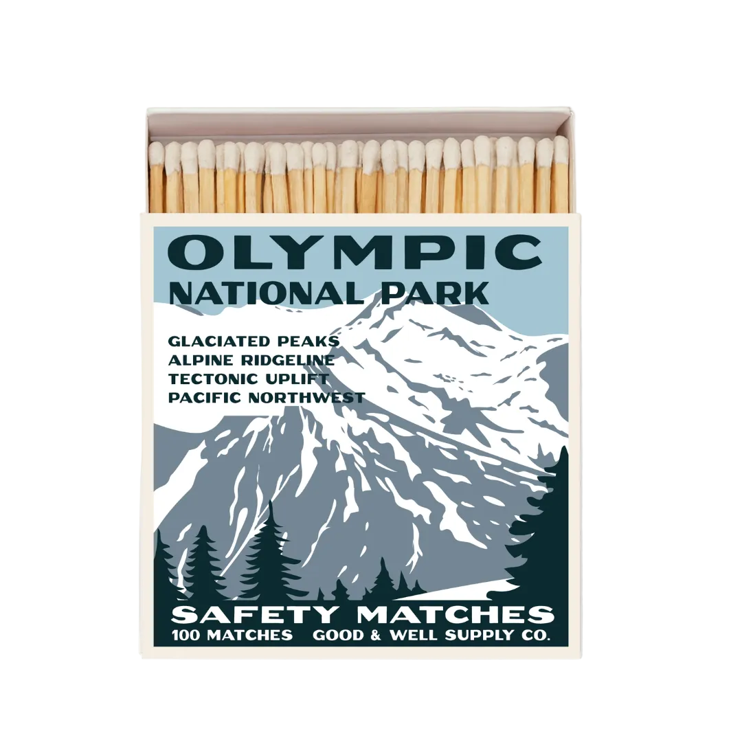 Olympic Mountains Vintage National Park Cabin Matches