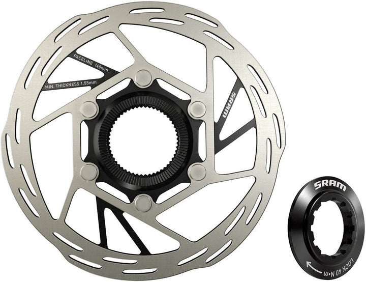 SRAM Paceline Disc Brake Rotor - 140mm Center Lock 1.85mm Includes Internal Tooled Lockring