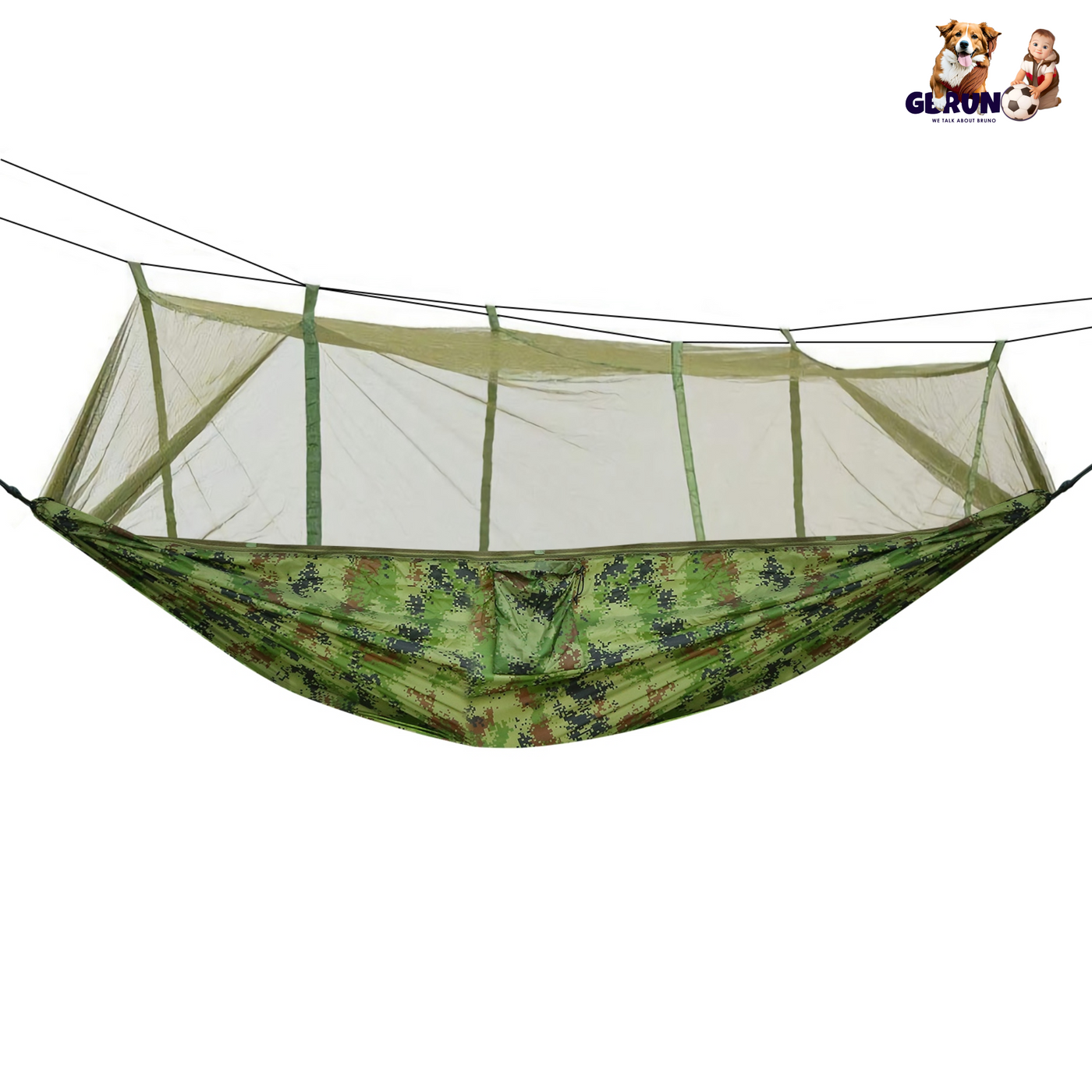 600lbs Load 2 Persons Hammock w/Mosquito Net Outdoor Hiking Camping Hammock Portable Nylon Swing Hanging Bed w/ Strap Hook Carry Bag