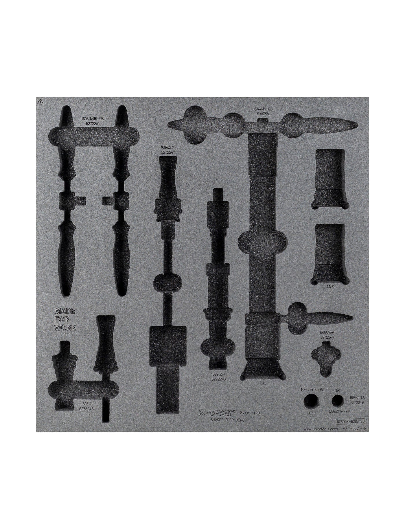 Unior Drawer Foam Insert Shared 3 Tool