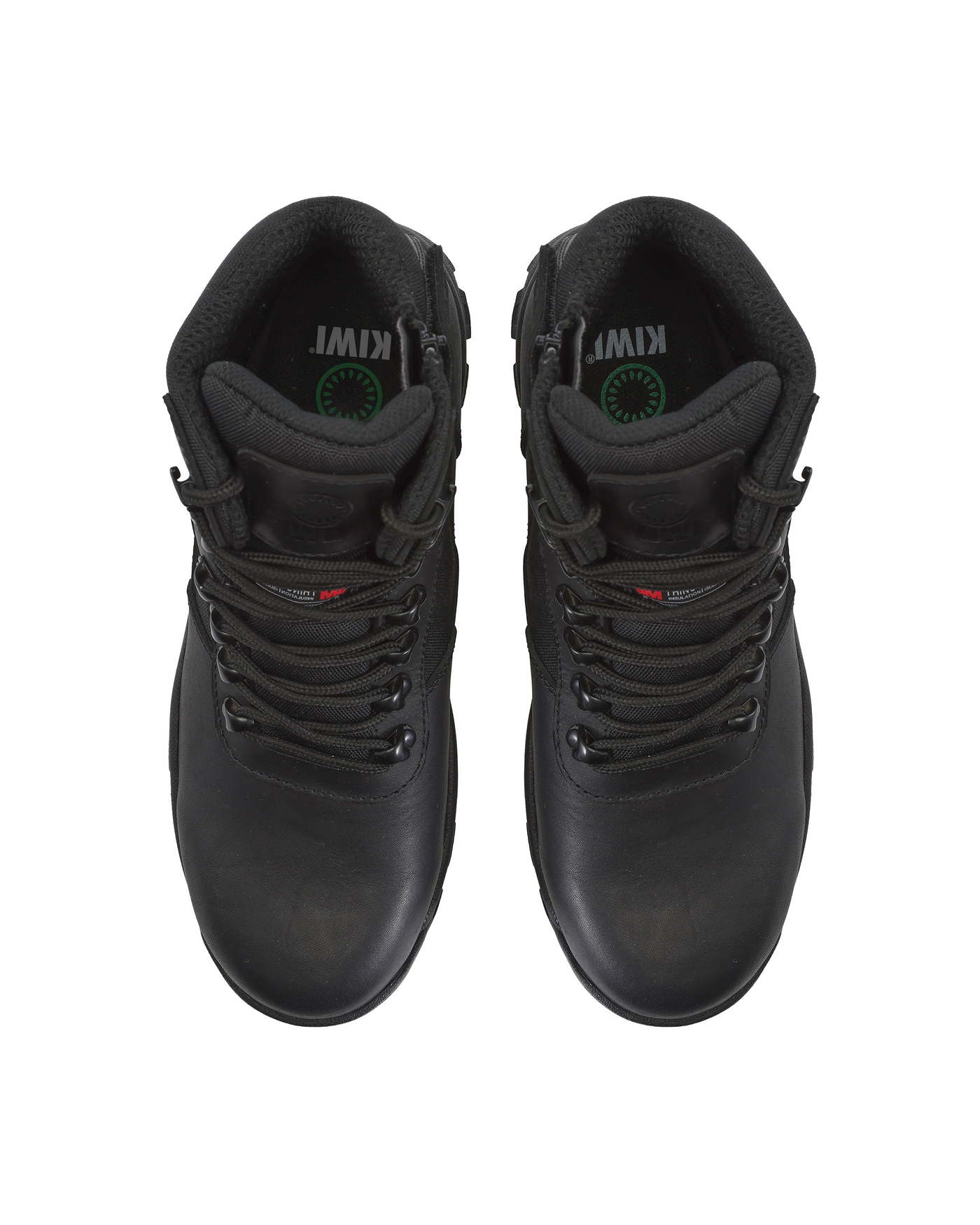 Kiwi Rugged Black Full Grain Leather Mid-Cut 6" Zipped Waterproof Tactical Boots [63100]