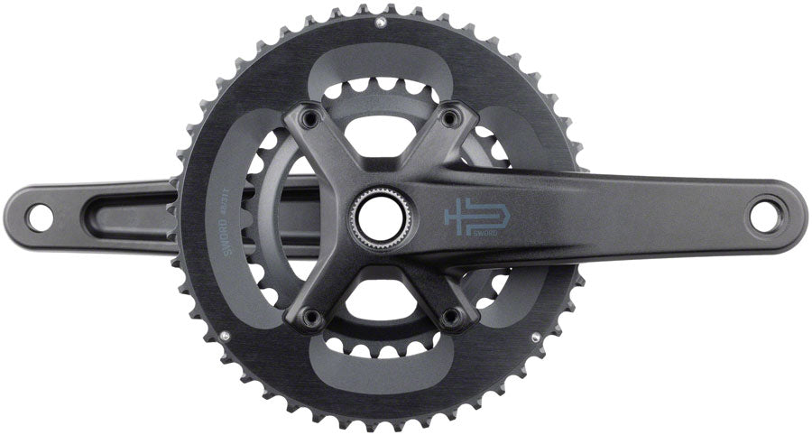 microSHIFT Sword 2x Crankset - 170mm 10-Speed 48/31t 110 Asym BCD  24mm Spindle BLK
