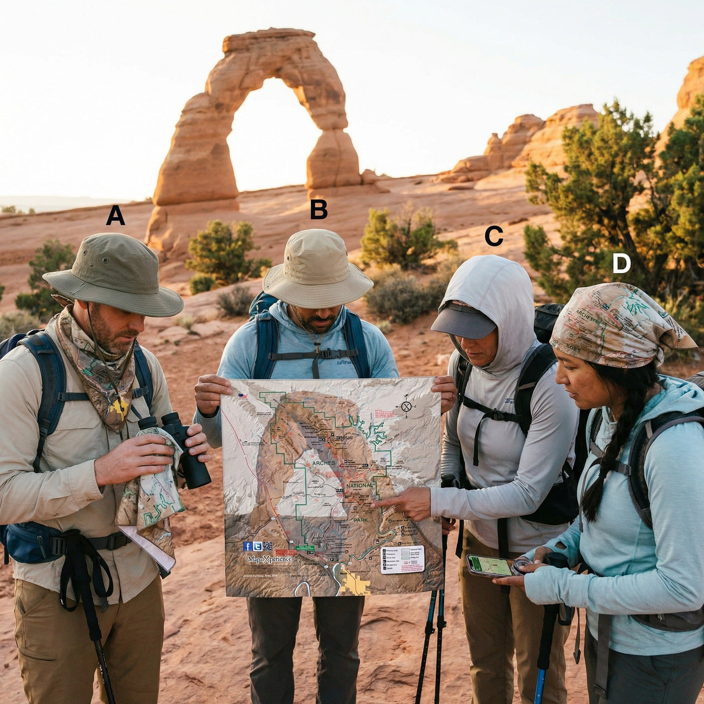 Arches National Park Handy Map Microfiber Cloth Bandana
