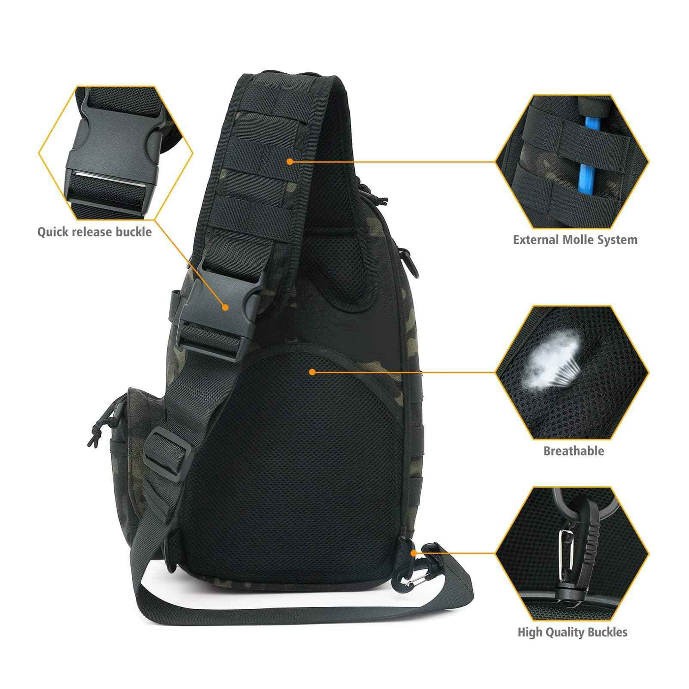 Upgrade Military Tactical Sling Bag - Anti-Cut, Waterproof, Durable & Comfortable