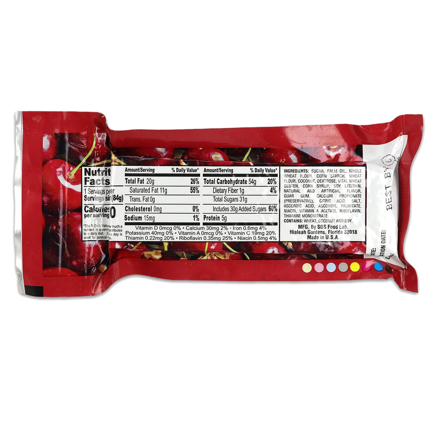 Millennium Cherry Energy Bars (400 Cal) - 5-Year Shelf Life, 6-Pack