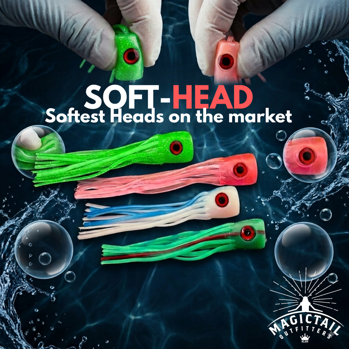 Soft Head Marlin Chuggers: Pitch Bait and Trolling Chugger Heads