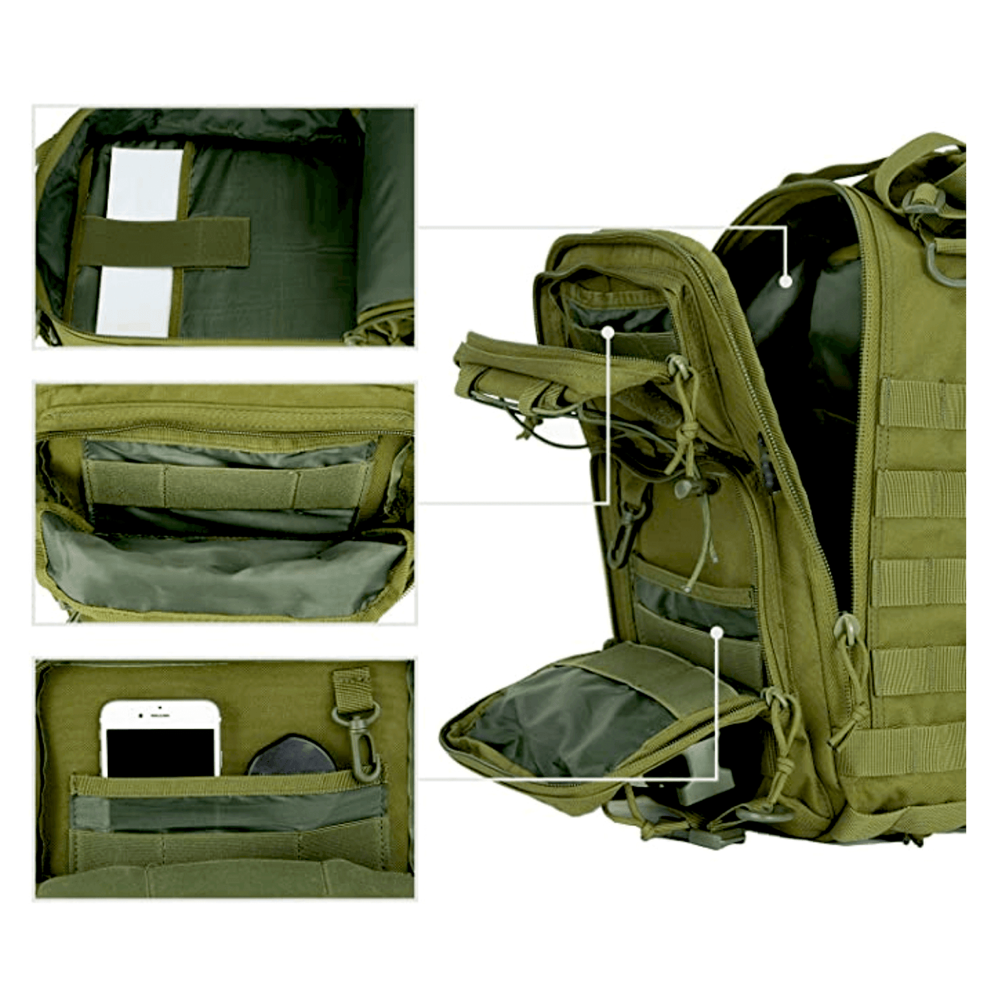 JupiterGear Tactical Military Sling Backpack 15L Shoulder Bag Molle Outdoor Daypack Backpack with Adjustable Strap