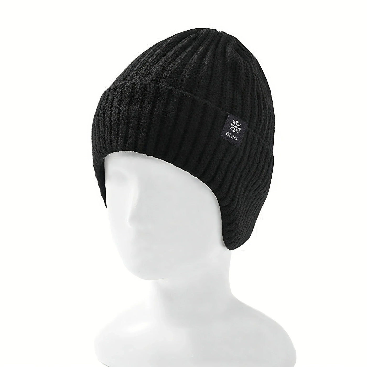 Winter warm woolen hat for middle-aged and elderly people, men's one-piece snowflake ear protection, thickened knitted hat for a