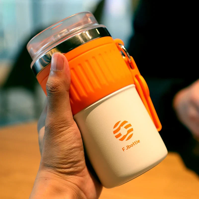 Portable Coffee Mug with Lifting Rope