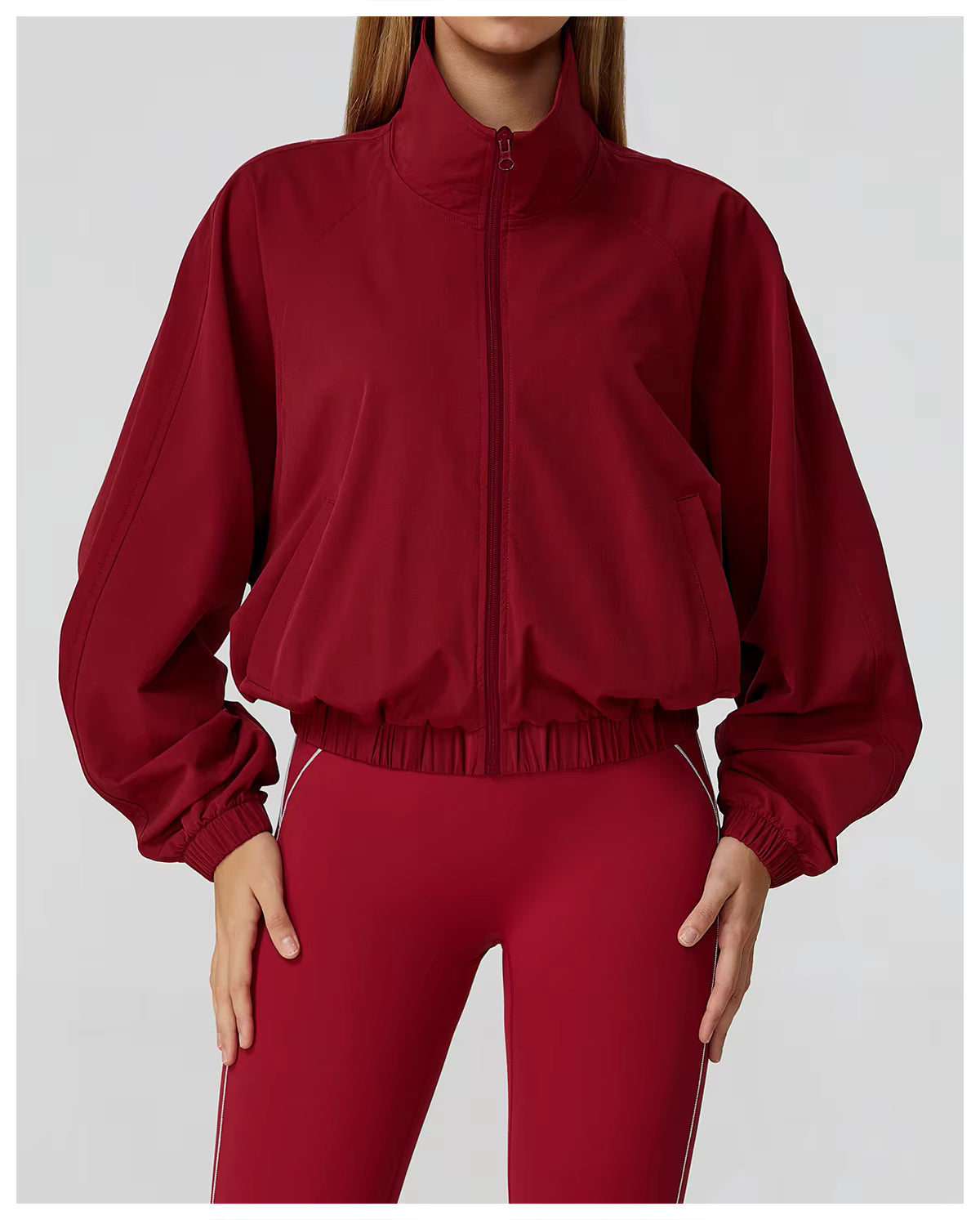 Gym & Fitness Jacket: Long Sleeve Yoga Top with Pockets