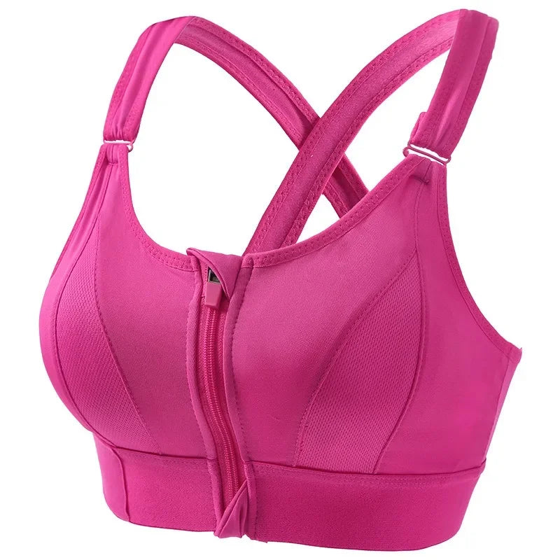 Padded, Shockproof Sports Bra with Criss-Cross Straps