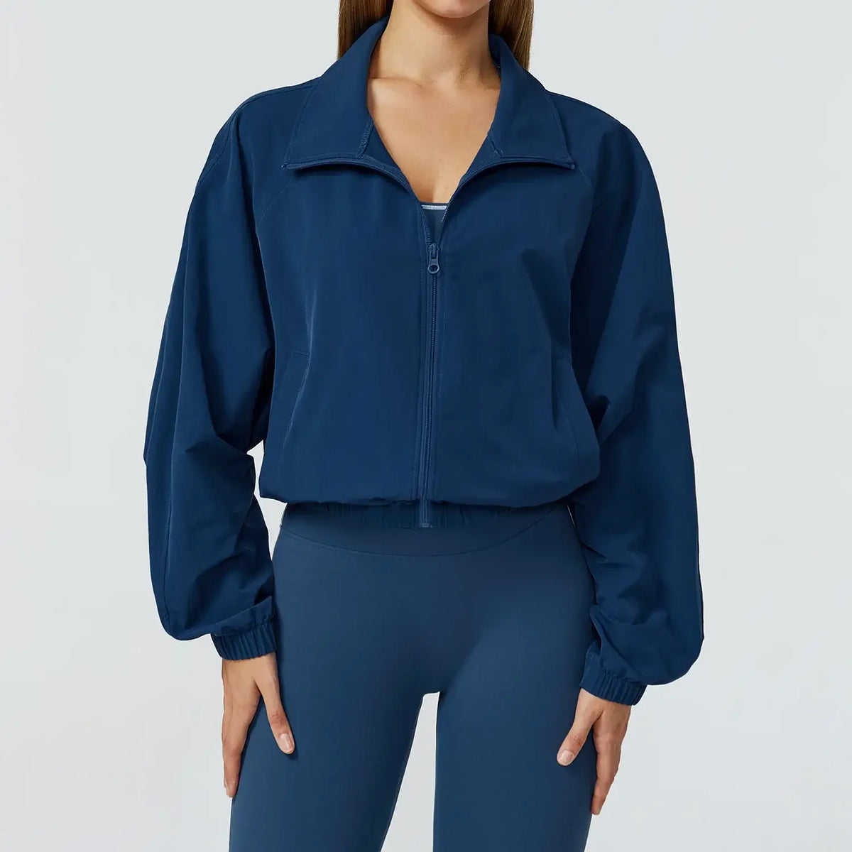 Gym & Fitness Jacket: Long Sleeve Yoga Top with Pockets
