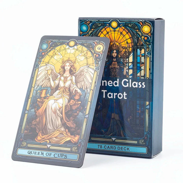 Stained Glass Tarot Card Deck – 78 Cards for Family & Divination