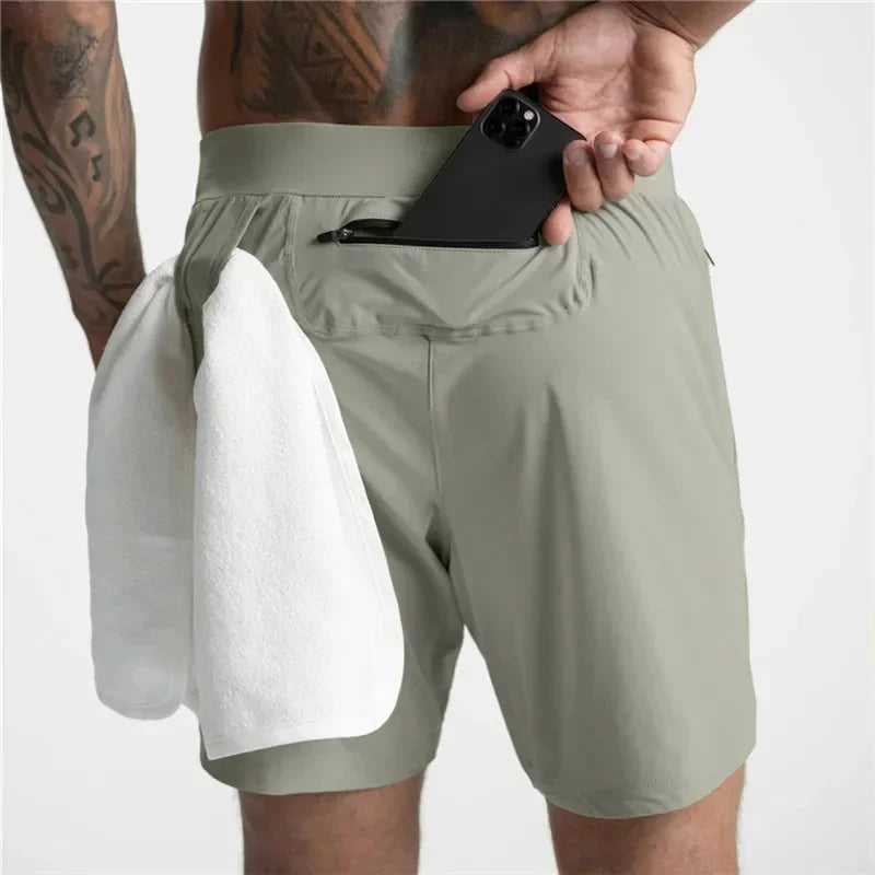 Men's Performance Shorts Quick Dry  Zipper Pocket