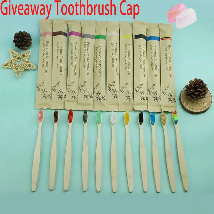 Eco-Friendly Bamboo Toothbrush - Soft Bristles, Vegan, Plastic-Free, 10-Pack