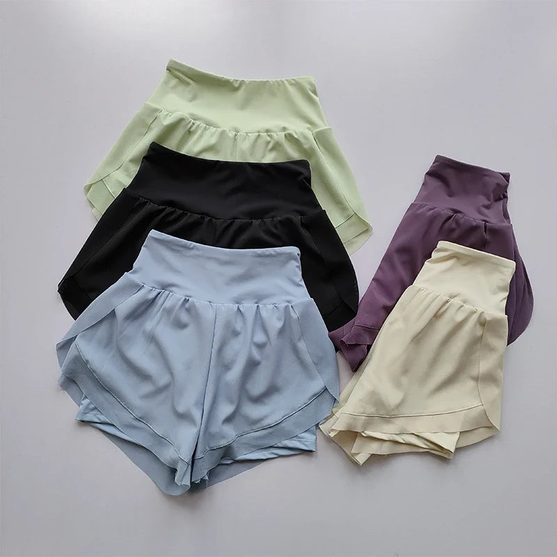 Women's 2 in 1 Yoga Shorts Quick Dry High Waist
