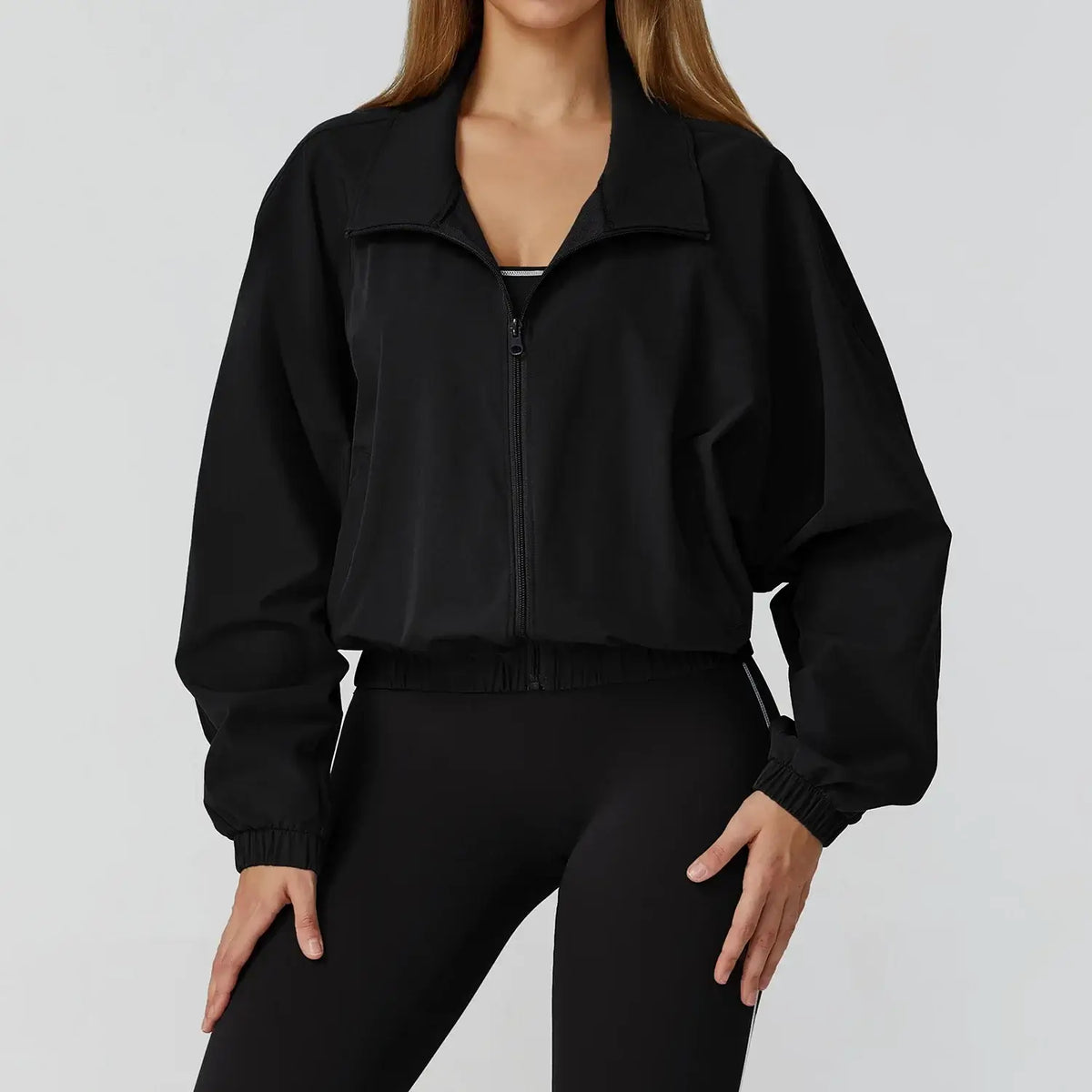 Gym & Fitness Jacket: Long Sleeve Yoga Top with Pockets