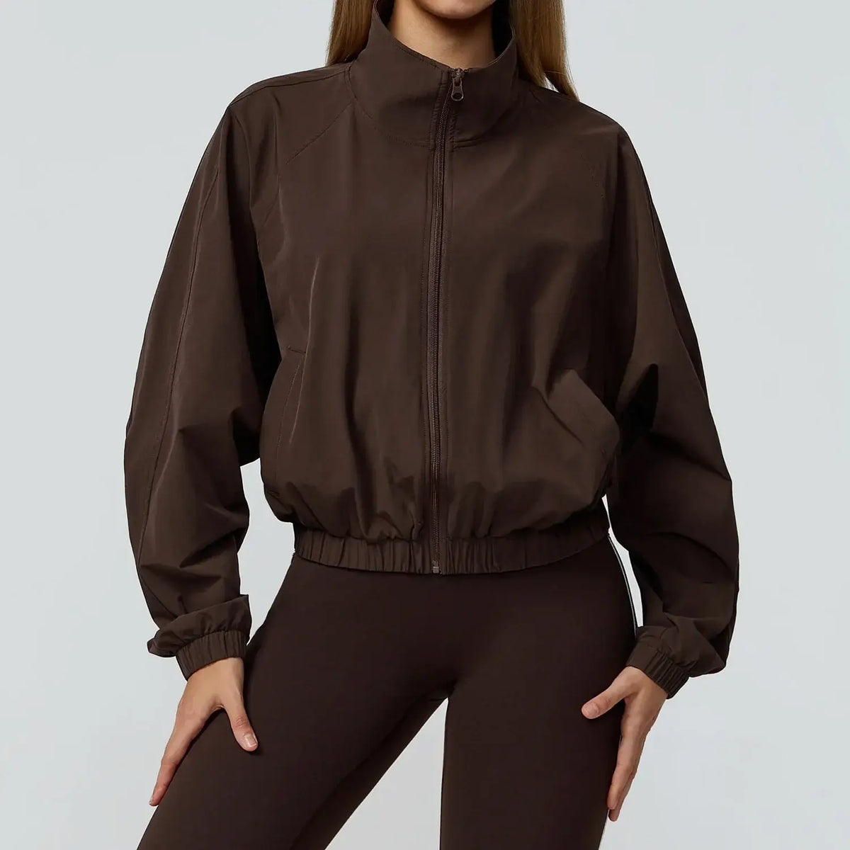 Gym & Fitness Jacket: Long Sleeve Yoga Top with Pockets