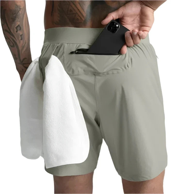Men's Performance Shorts Quick Dry  Zipper Pocket