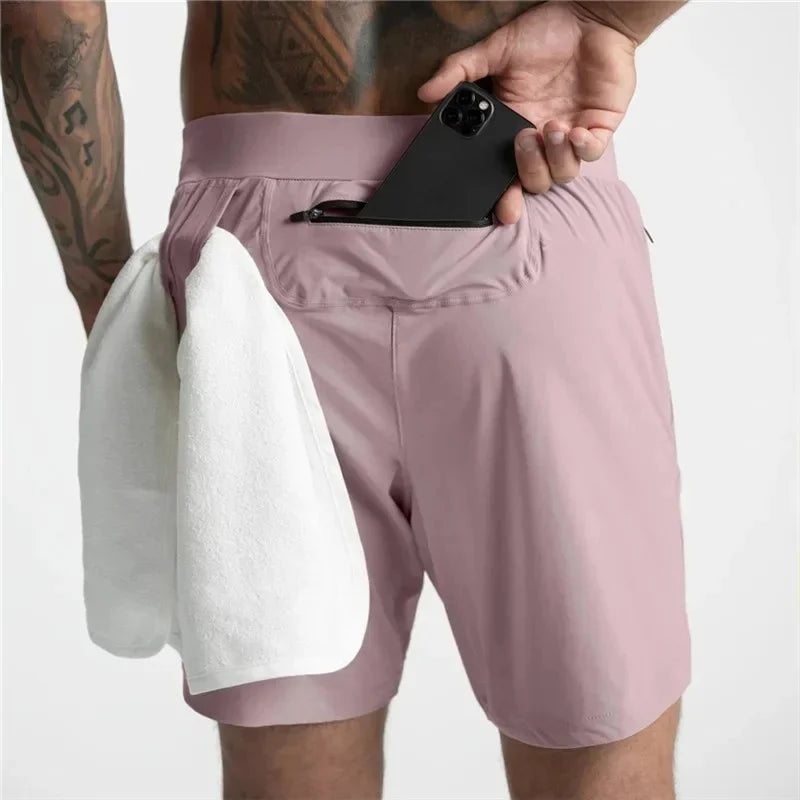 Men's Performance Shorts Quick Dry  Zipper Pocket