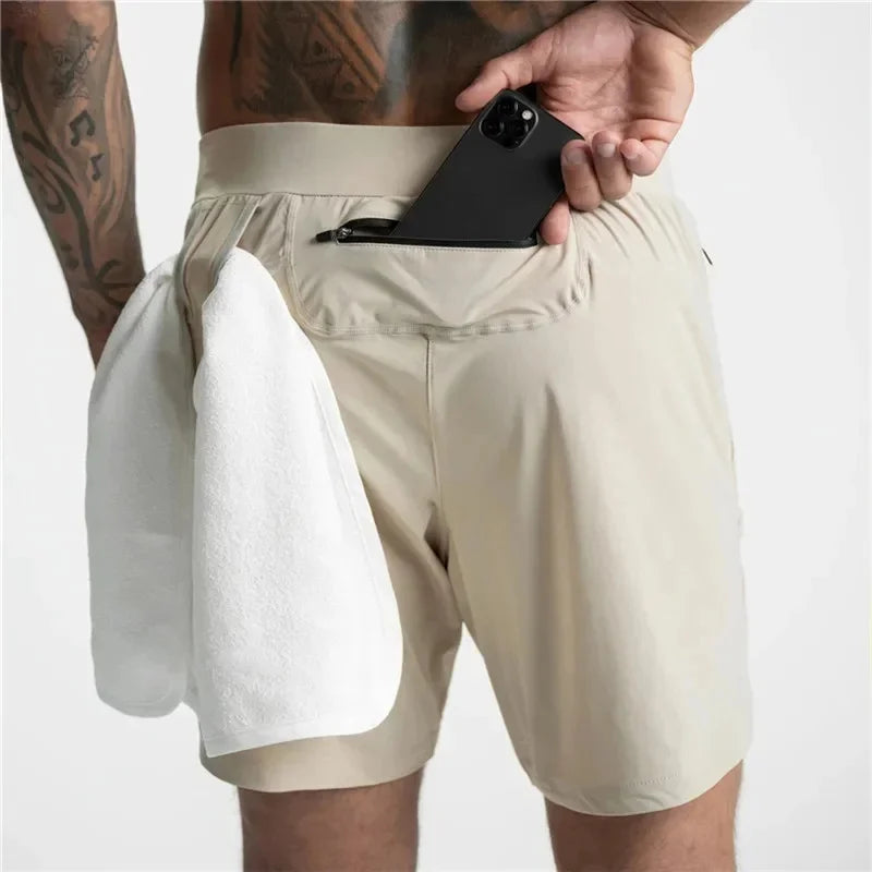 Men's Performance Shorts Quick Dry  Zipper Pocket