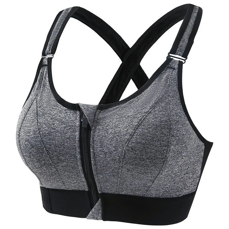 Padded, Shockproof Sports Bra with Criss-Cross Straps
