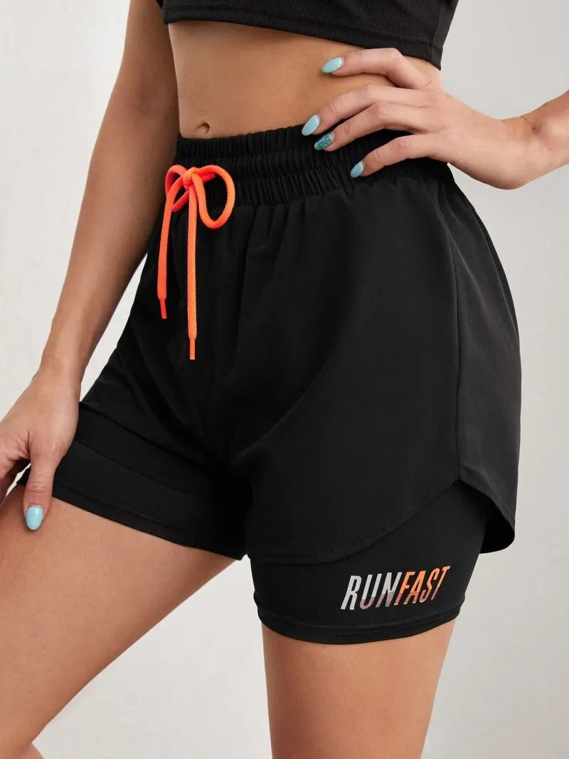 High Waisted Yoga Shorts with Elastic Waistband