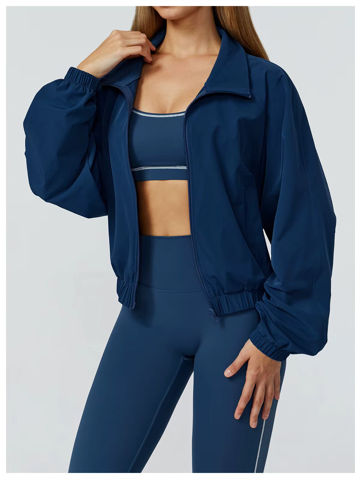 Gym & Fitness Jacket: Long Sleeve Yoga Top with Pockets