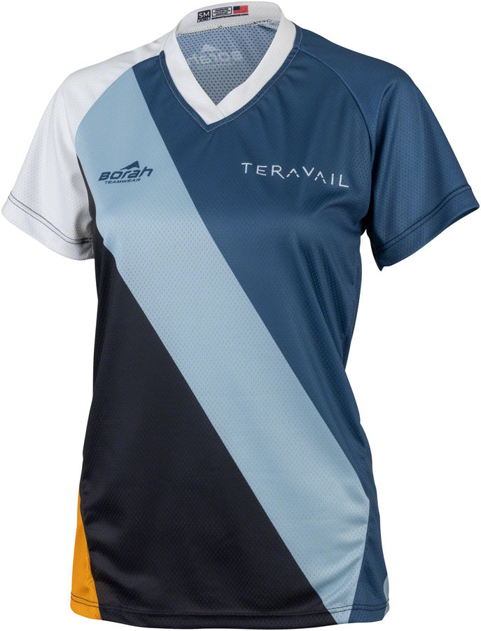 Teravail Waypoint Women's MTB Jersey - White Blue Lite Blue Black Gold Small
