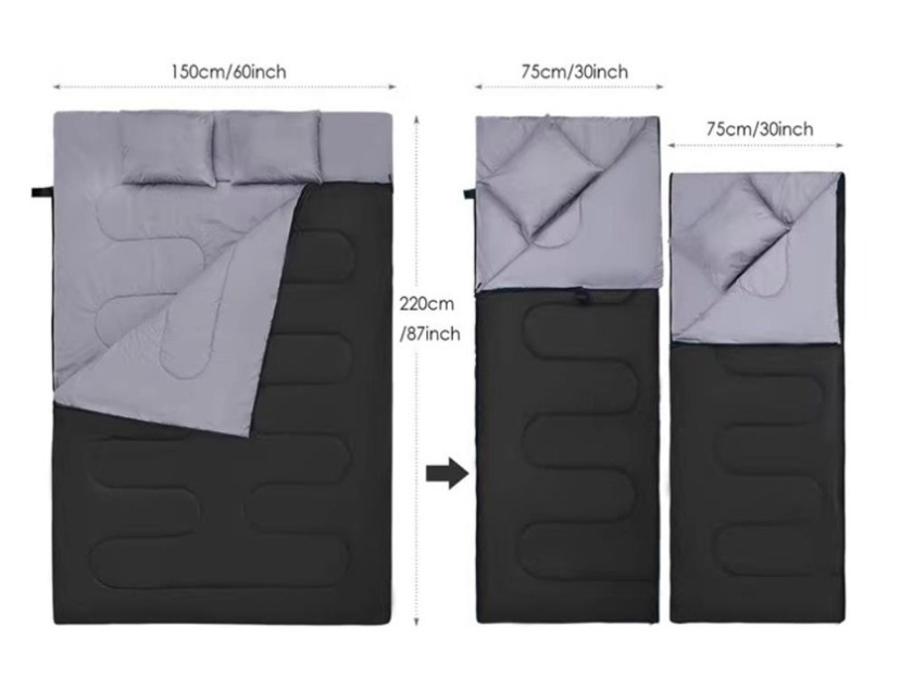 Couples Outdoor Camping Sleeping Bag, Waterproof & Washable