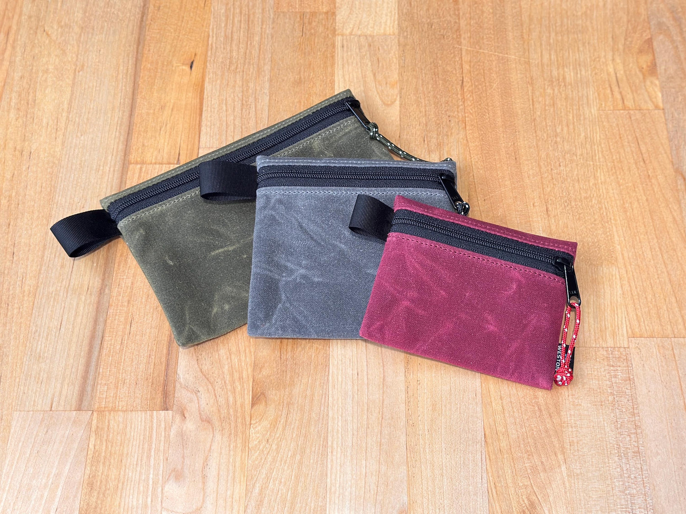 Waxed Canvas Zipper Pouch, Rugged EDC Wallets & Bushcraft Gear Organizers Bult to Last