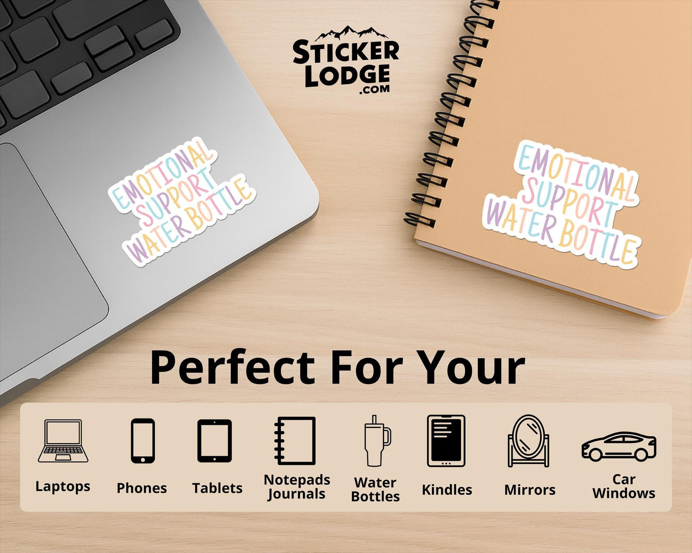 Emotional Support Water Bottle Vinyl Sticker