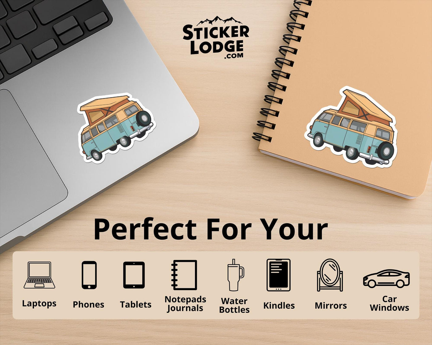 Vintage Van Life Campervan Vinyl Sticker