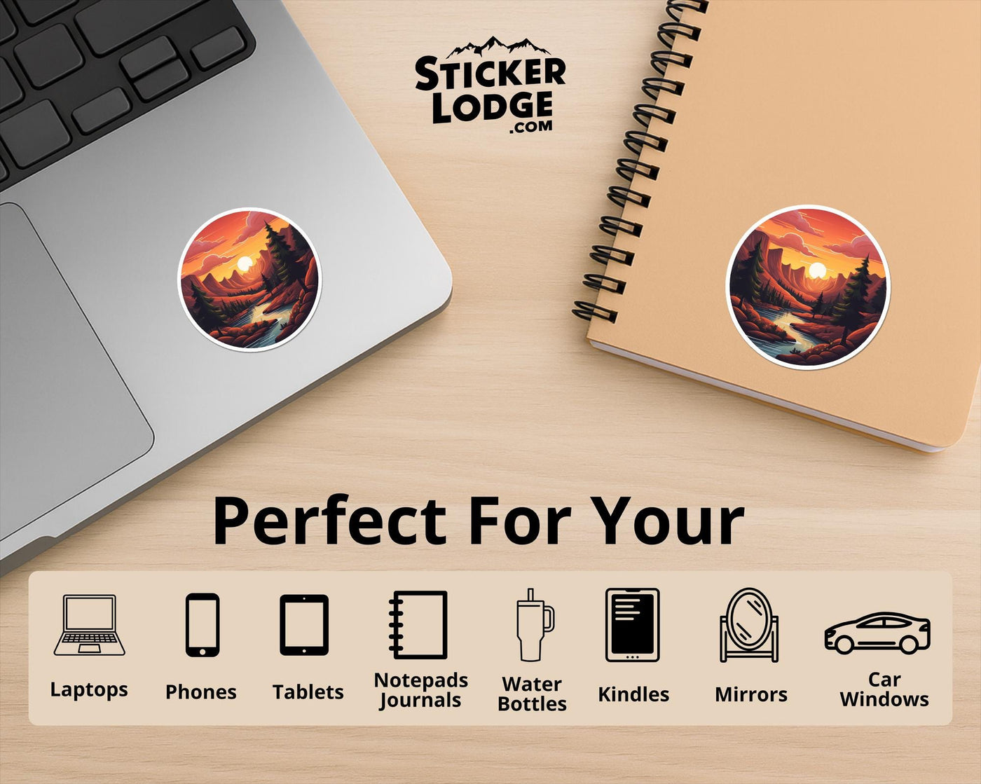 Sunset Mountains Vinyl Sticker