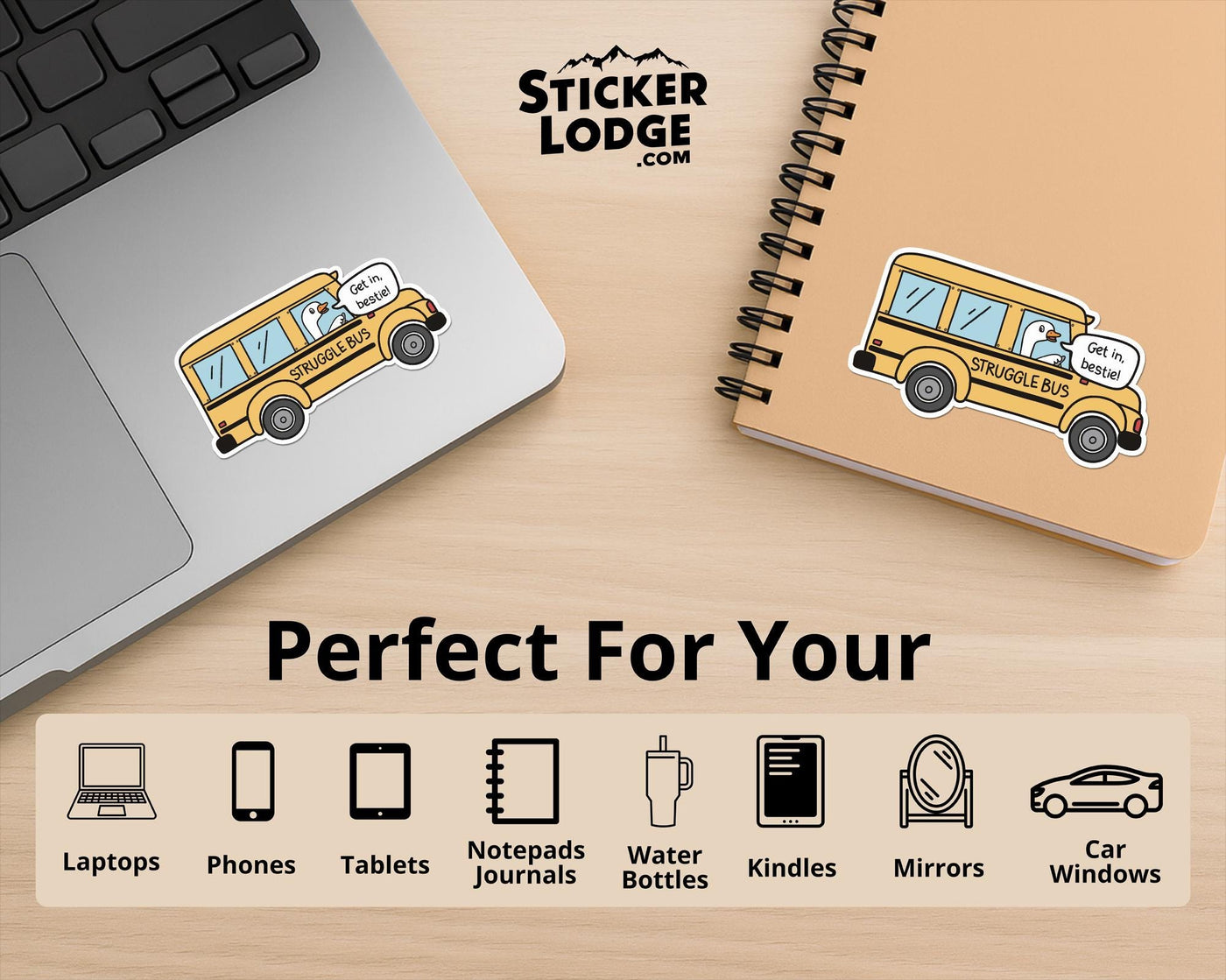 Struggle Bus Goose Vinyl Sticker
