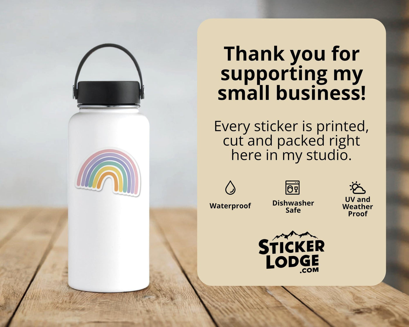 Vibrant Pastel Rainbow Vinyl Sticker