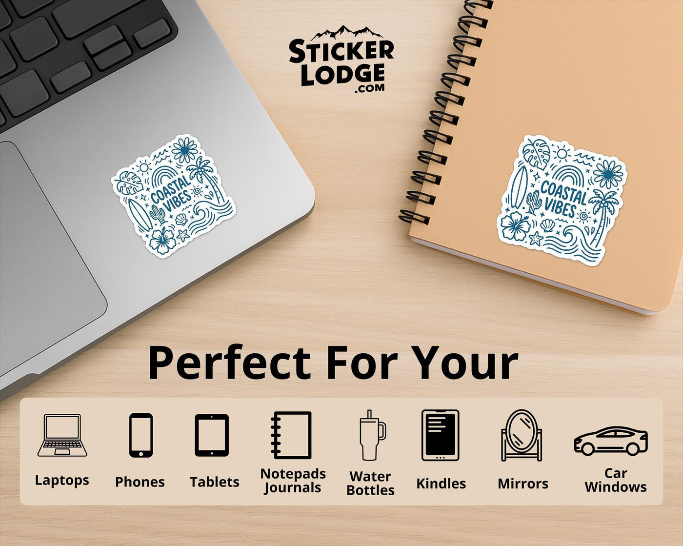 Coastal Vibes Vinyl Sticker