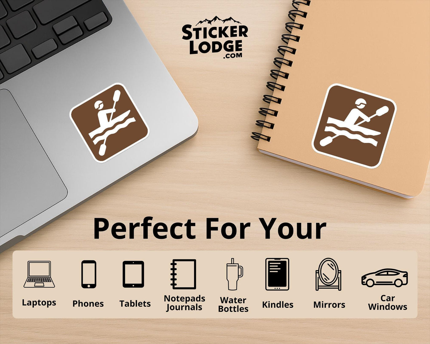 Kayaking National Park Symbol Vinyl Sticker