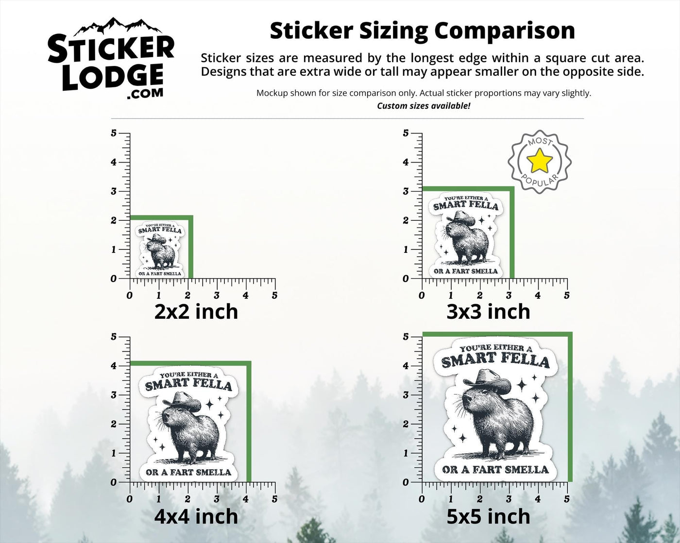 You're Either a Smart Fella or Fart Smella Capybara Vinyl Sticker
