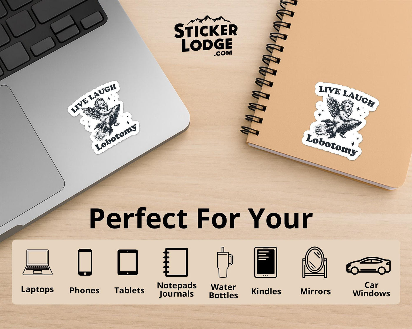 Live Laugh Lobotomy Vinyl Sticker