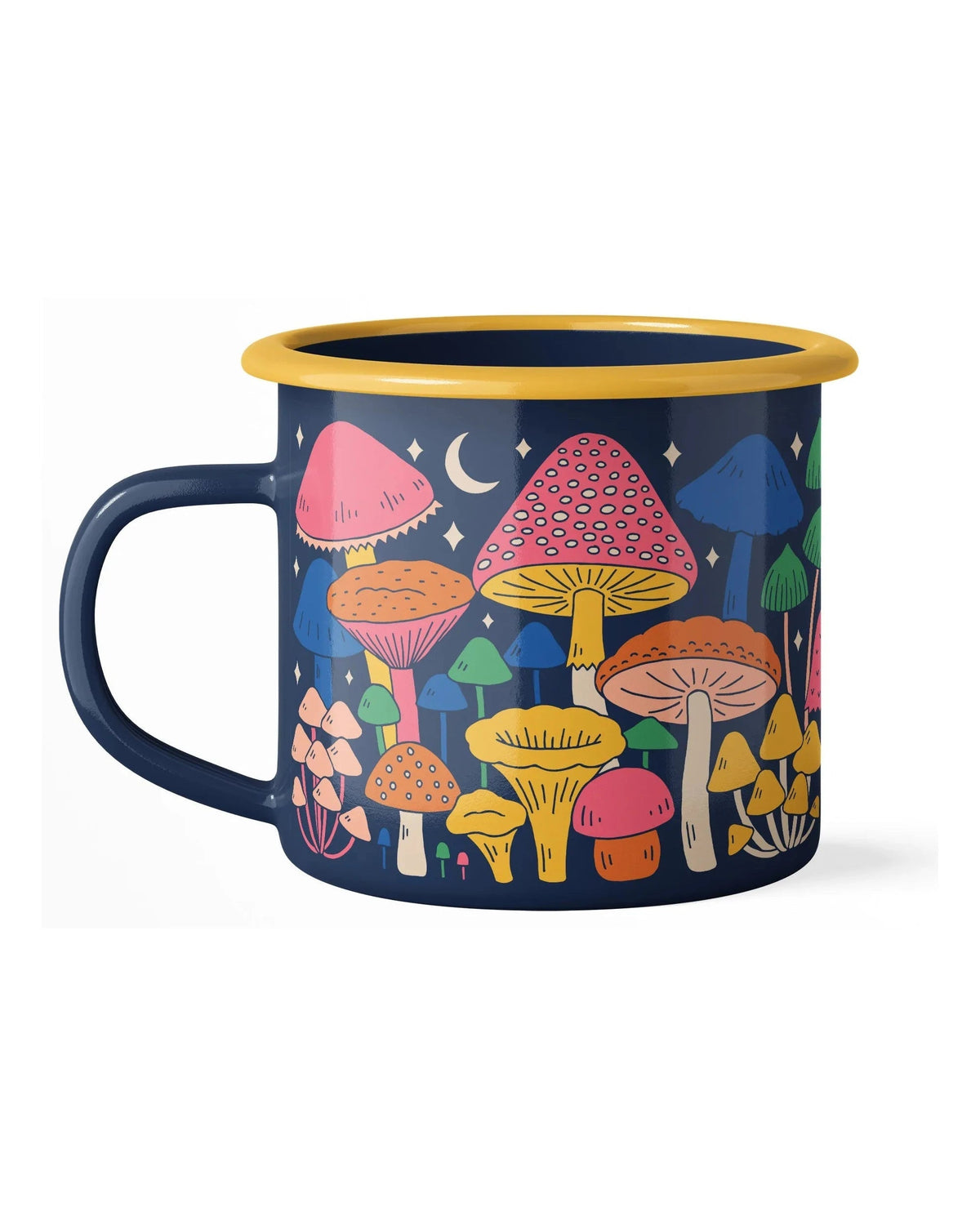 Midnight Mushroom Enamel Mug 16oz