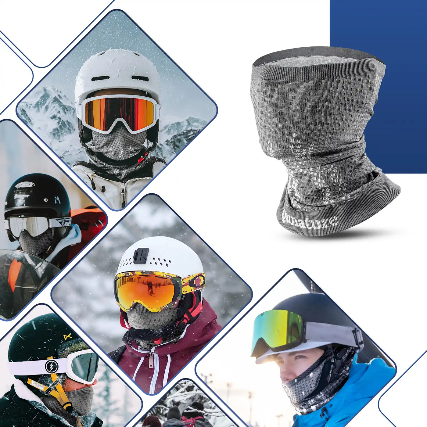 Warm Ski Face Mask - Reindeer Series, Skin-Friendly & Breathable