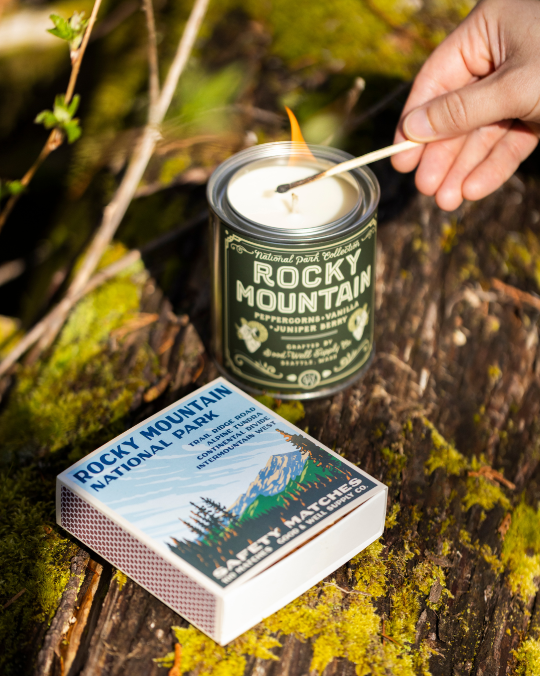 Rocky Mountains Vintage National Park Cabin Matches