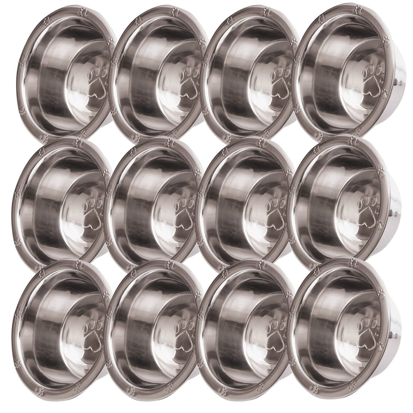 Jeffers Stainless Steel Embossed Wide-Lip Food & Water Pet Bowls