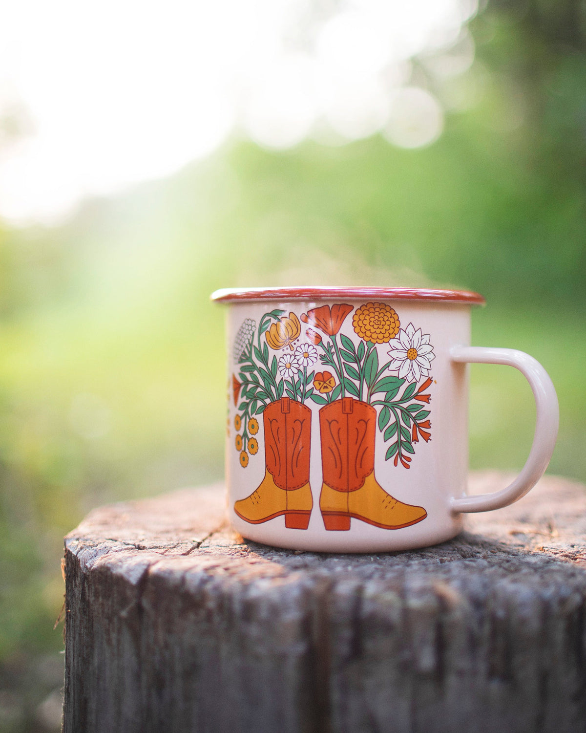 Western Bloom Enamel Mug 16oz