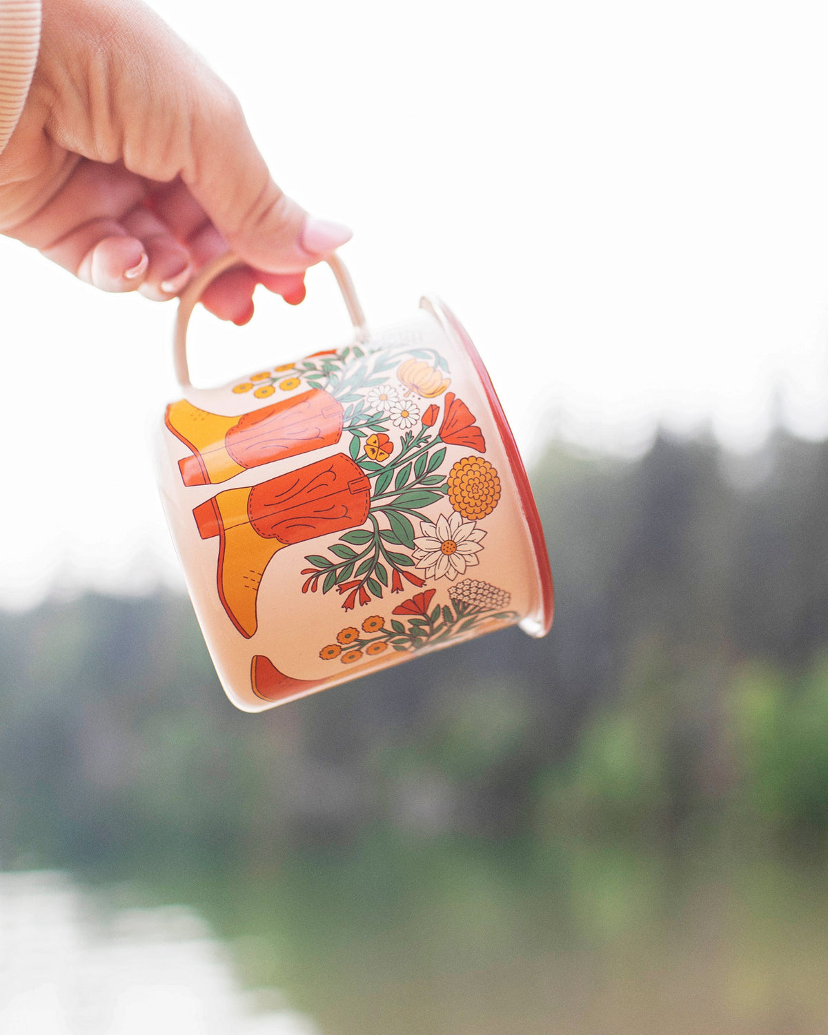 Western Bloom Enamel Mug 16oz